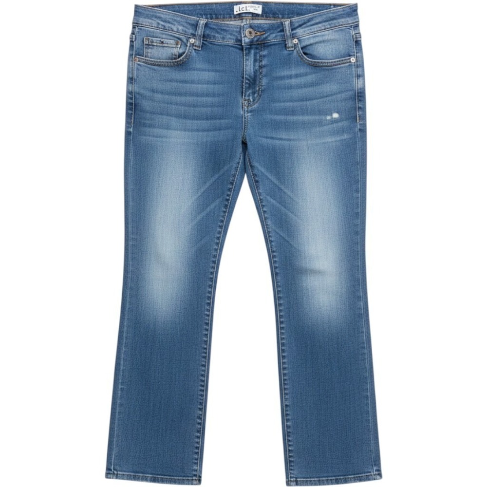 LEI Ashley Low Rise Slim Bootcut Jean Light Wash 24W Women Long Embroidered